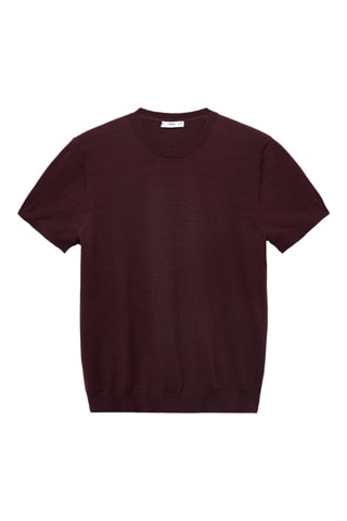 T-shirt maille fine coton - Bordeaux