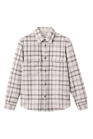 Surchemise flanelle carreaux - Écru