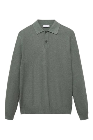Pull-over polo coton microstructure - Vert