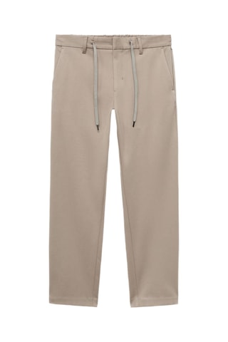 Pantalon slim-fit comfort stretch cordon - Gris clair