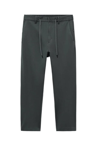 Pantalon slim-fit comfort stretch cordon - Vert foncé