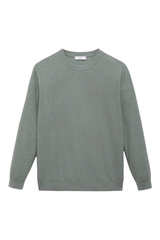 Pull-over maille coton microstructure - Vert