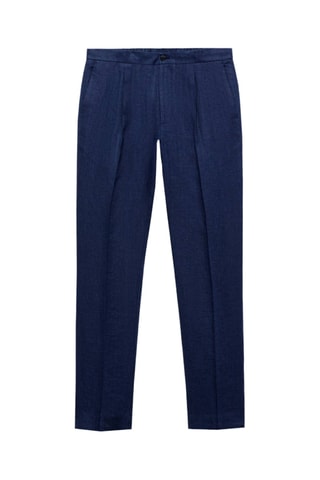 Pantalon costume Salerno 100 % lin slim fit - Bleu