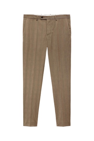 Pantalon costume Milán prince-de-galles - Marron
