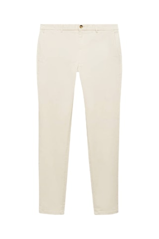 Pantalon Barna slim-fit en sergé - Écru