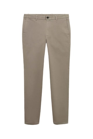 Pantalon Barna slim-fit en sergé - Gris