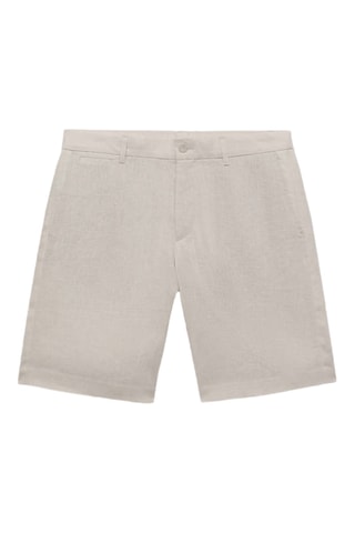 Bermuda slim-fit 100 % lin - Blanc