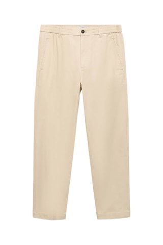 Pantalon coton cordon regular-fit - Écru