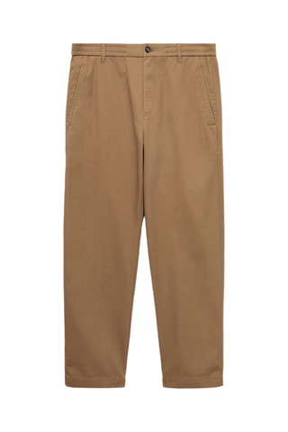 Pantalon coton cordon regular-fit - Marron