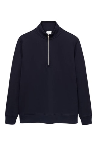 Sweat-shirt regular-fit col zippé - Bleu marine