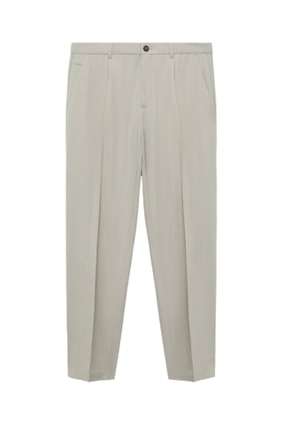 Pantalon laine froide slim-fit pinces - Gris