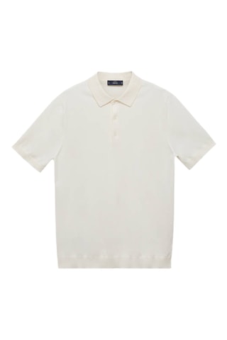 Polo maille fine 100 % coton - Blanc