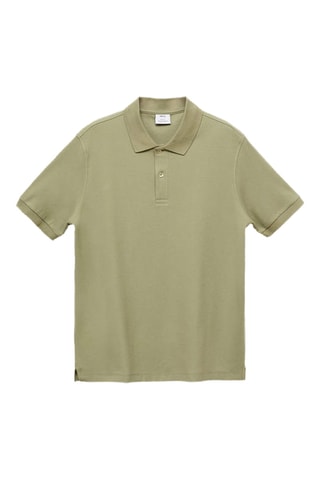 Polo regular-fit piqué coton - Kaki