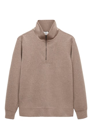 Sweat-shirt regular-fit col zippé - Gris