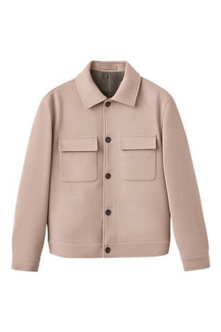 Veste en tissu poches à rabat - Marron