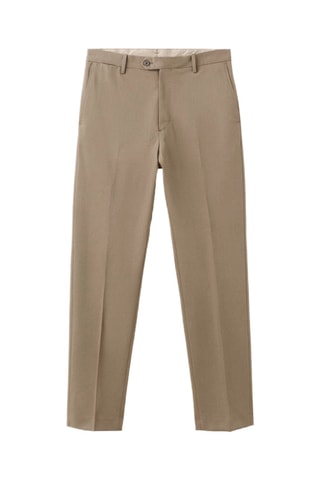 Pantalon 100 % laine vierge pinces - Camel