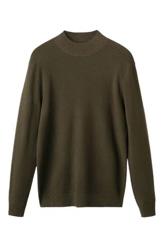 Pull-over col montant structuré - Vert foncé
