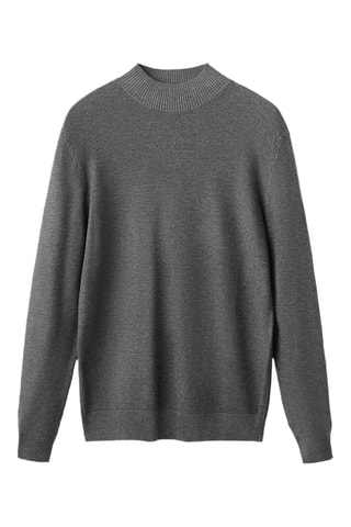 Pull-over col montant structuré - Gris foncé