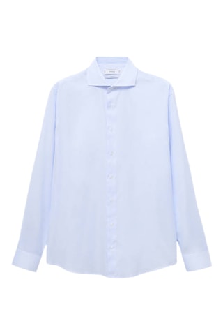 Chemise costume slim-fit twill micro-imprimé - Bleu