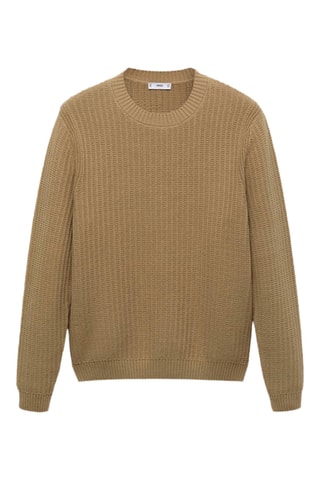 Pull 100 % coton structuré - Beige