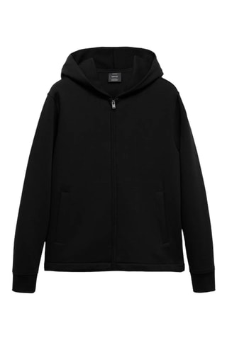 Sweat-shirt zippé à capuche - Noir