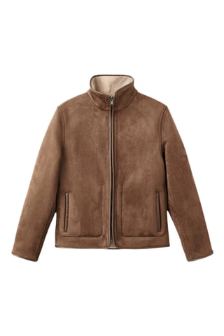 Veste réversible moutonnée - Marron foncé