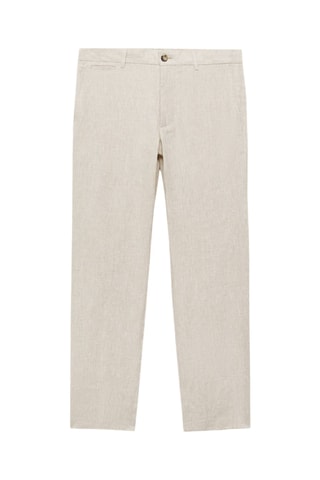 Pantalon 100 % lin slim fit - Écru