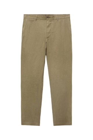 Pantalon 100 % lin slim fit - Kaki