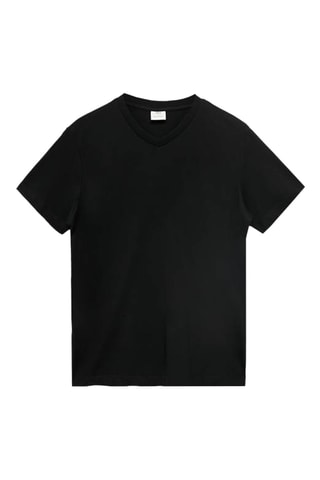 T-shirt col en V - Noir