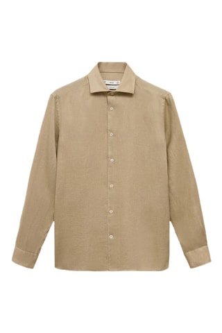 Chemise 100 % lin slim-fit - Beige