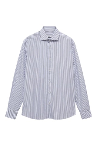 Chemise 100 % coton rayures - Bleu
