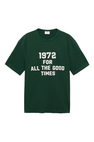 T-shirt 100% coton brodé - Vert foncé