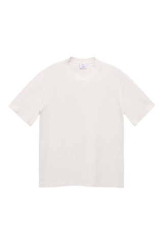 T-shirt texture regular-fit - Blanc