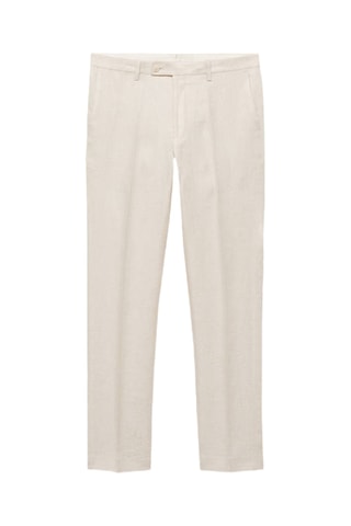 Pantalon costume Amalfi 100 % lin slim-fit - Écru