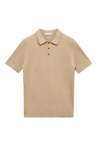 Polo maille fine coton - Beige