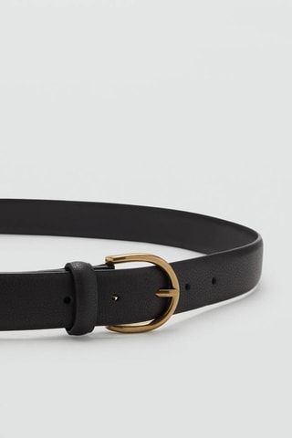 Ceinture cuir grainé - Marron foncé