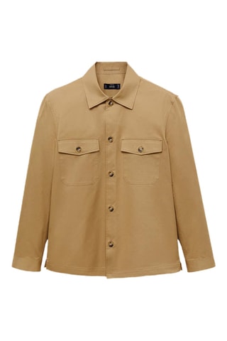 Surchemise regular-fit coton poches - Marron