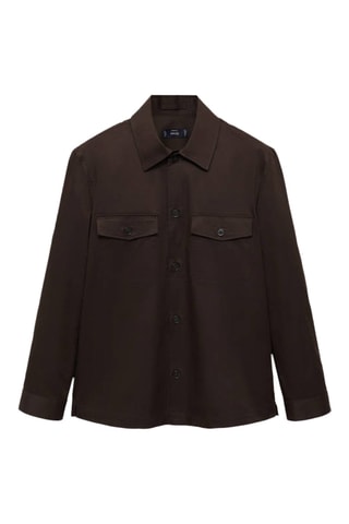 Surchemise regular-fit coton poches - Marron