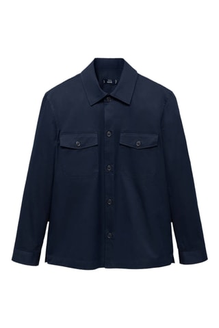Surchemise regular-fit coton poches - Bleu marine