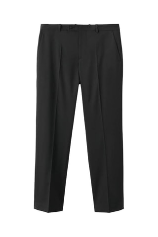 Pantalon de costume droit à pinces - Noir