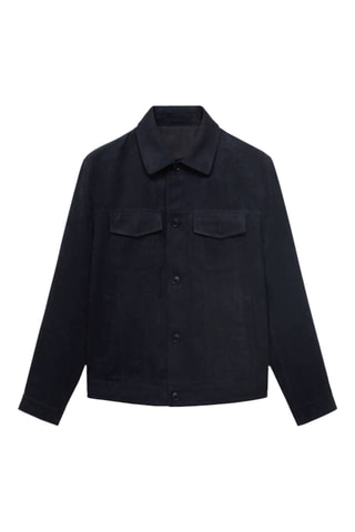 Surchemise simili-cuir daim - Bleu marine