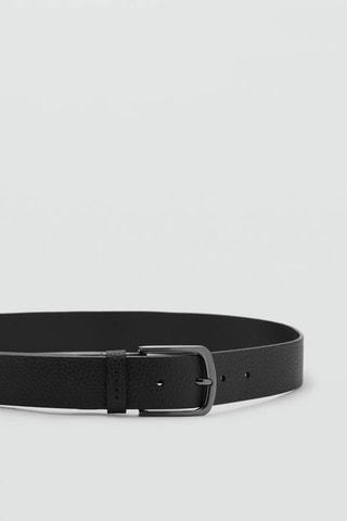 Ceinture cuir grainé - Noir