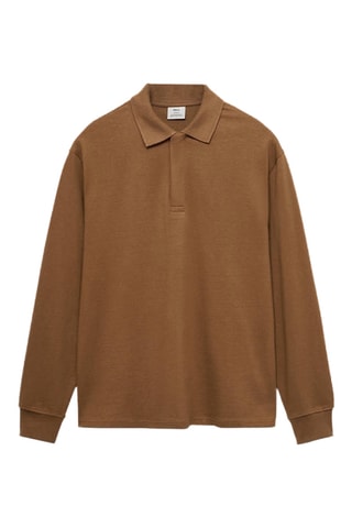 Sweat-shirt polo 100 % coton - Marron
