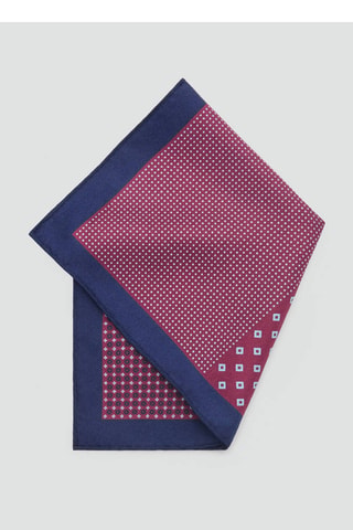 Pochette de costume 100 % soie - Bordeaux
