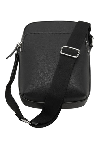 Sac bandoulière simili-cuir effet grainé - Noir