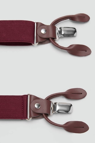 Bretelles élastiques réglables détails cuir - Bordeaux