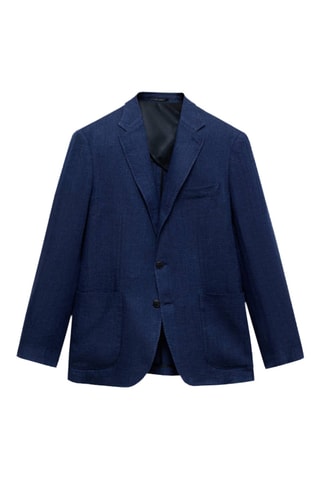 Veste de costume Salerno 100 % lin slim fit - Bleu