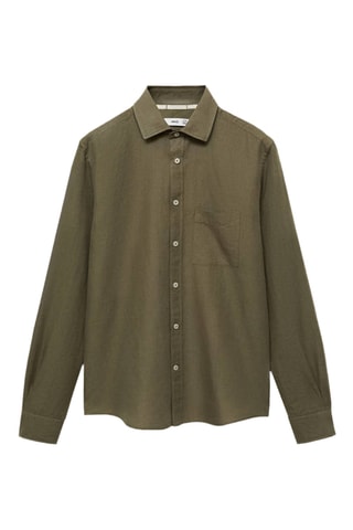 Chemise lin poche - Kaki