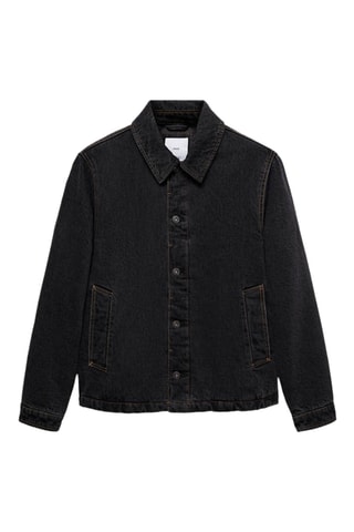 Blouson en jean délavé foncé - Gris