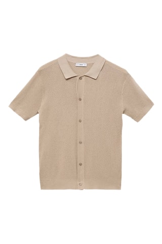 Chemise en maille structurée - Beige